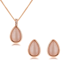 Show details for Need-Now White Rose Gold Plated Necklace and Earring Set from Editor Picks