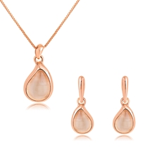 Show details for Distinctive White Opal Necklace and Earring Set As a Gift
