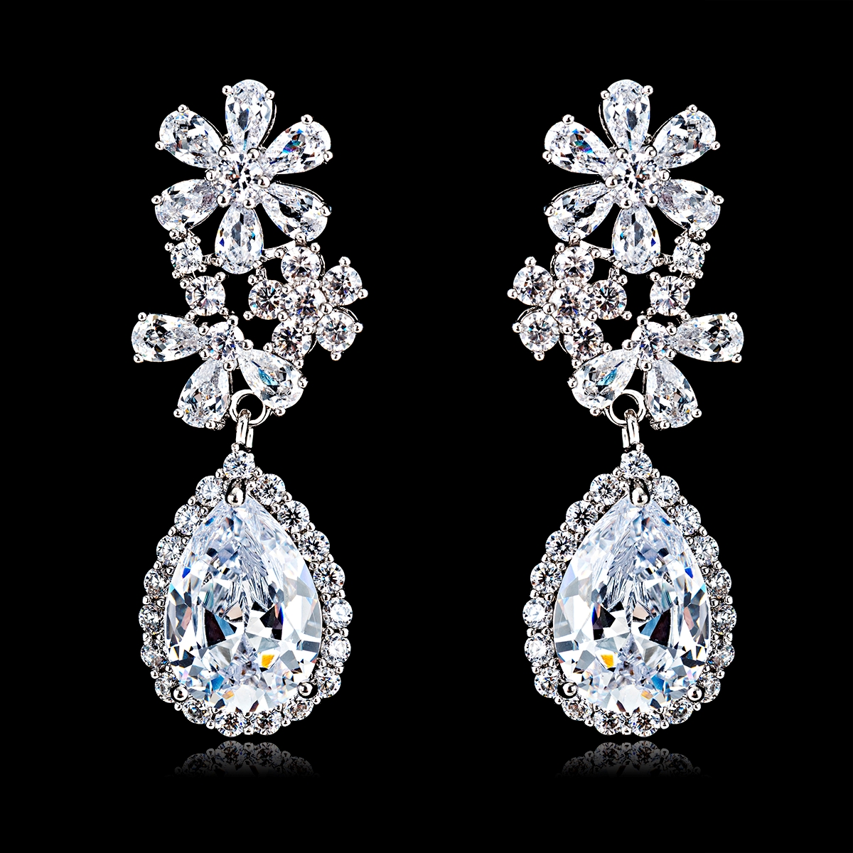 Popular Cubic Zirconia Big Dangle Earrings