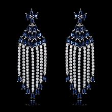 Show details for Copper or Brass Blue Dangle Earrings from Certified Factory