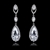 Picture of Delicate Big Platinum Plated Dangle Earrings