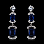 Picture of Popular Cubic Zirconia Blue Dangle Earrings