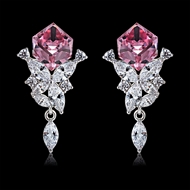 Picture of Famous Medium Platinum Plated Drop & Dangle Earrings