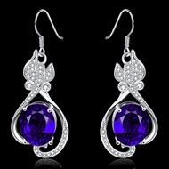 Picture of Eye-Catching Blue Cubic Zirconia Drop & Dangle Earrings with Member Discount