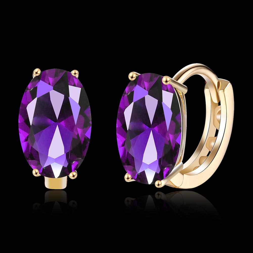 Copper or Brass Cubic Zirconia Small Hoop Earrings with Wow Elements