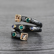 Picture of Bulk Multi-tone Plated Glass Fashion Ring Exclusive Online