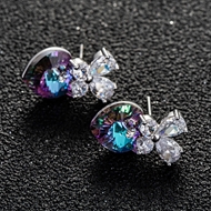 Picture of Designer Platinum Plated Fashion Stud Earrings with Easy Return
