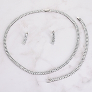 Picture of Fashionable Casual Platinum Plated 3 Piece Jewelry Set