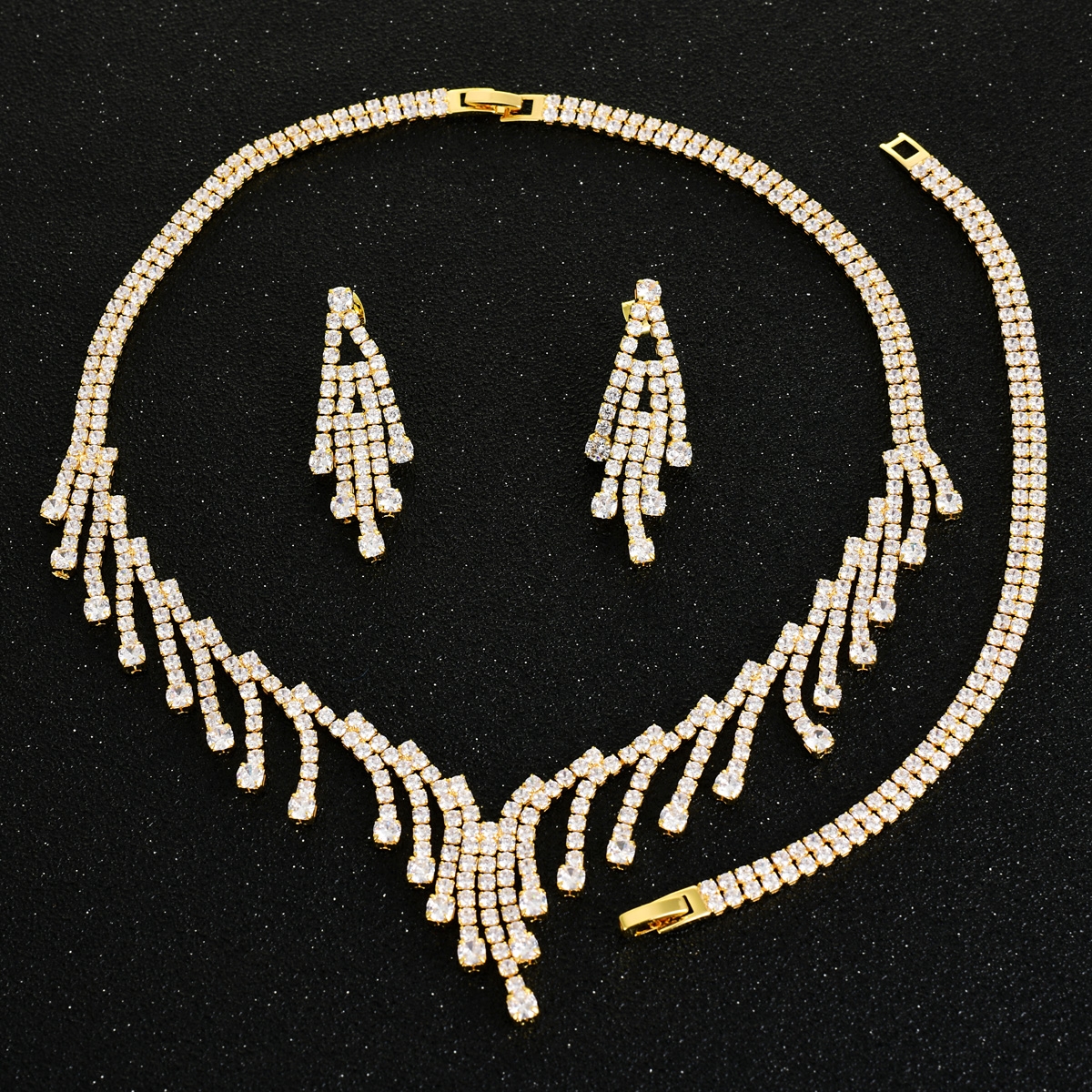 Luxury Gold Plated 3 Piece Jewelry Set with Full Guarantee
