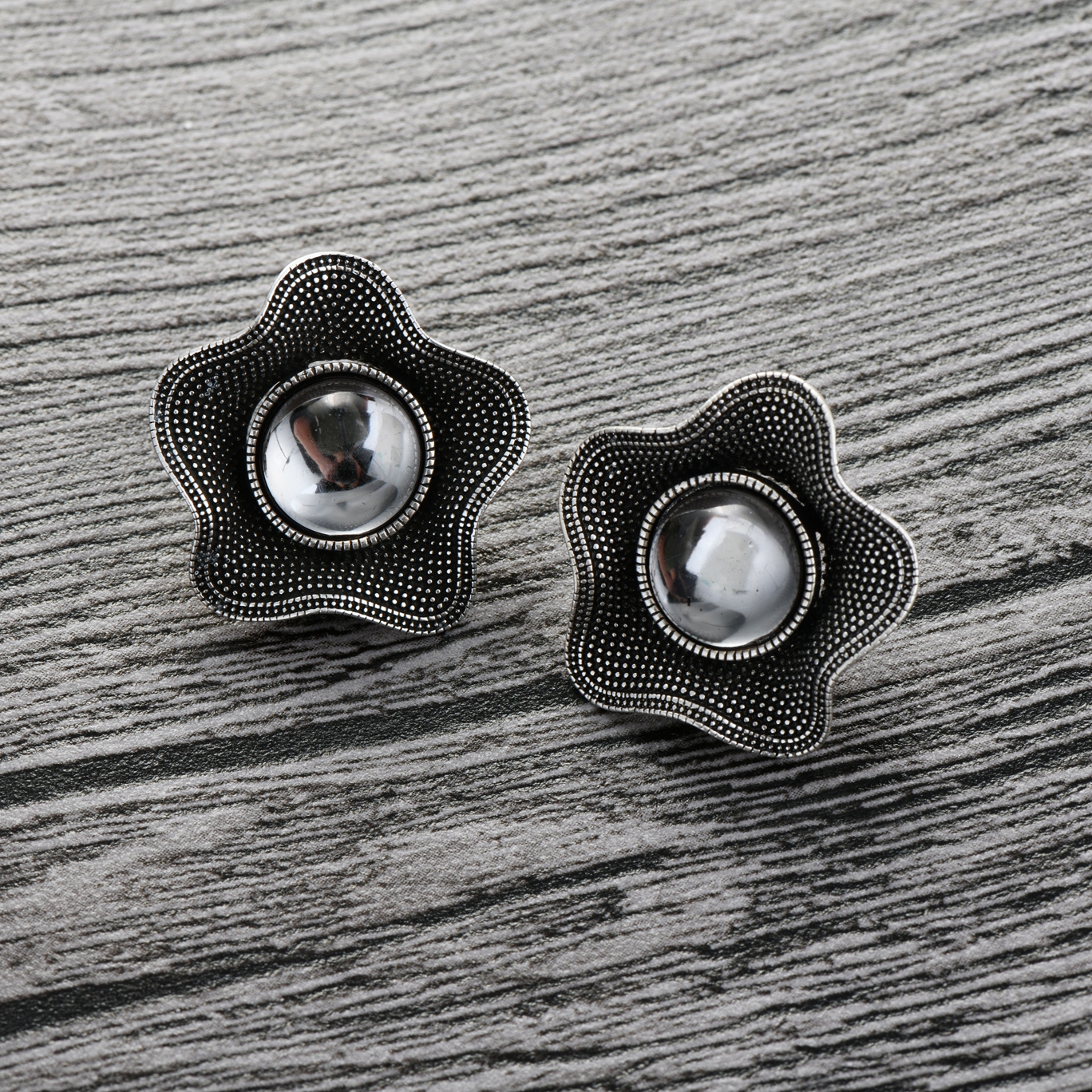 Classic Gunmetal Plated Stud Earrings in Exclusive Design