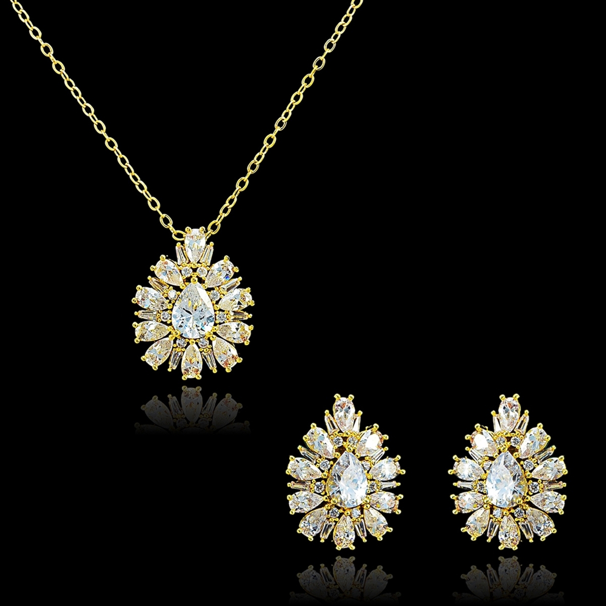 Pretty Luxury Gold Plated 2 Pieces Jewelry Sets