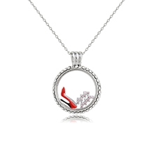 Show details for Amazing Small Platinum Plated Pendant Necklace