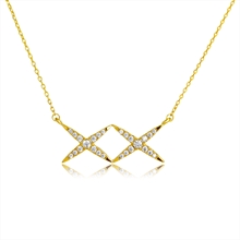 Show details for Sparkly Casual Gold Plated Pendant Necklace
