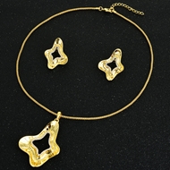 Picture of Designer Zinc Alloy Gold Plated Necklace and Earring Set with No-Risk Return