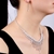 Picture of New Cubic Zirconia Platinum Plated Necklace and Earring Set