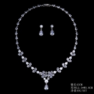 Picture of Shop Platinum Plated White Necklace and Earring Set with Wow Elements
