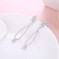 Picture of Low Cost Platinum Plated Fashion Dangle Earrings with Low Cost