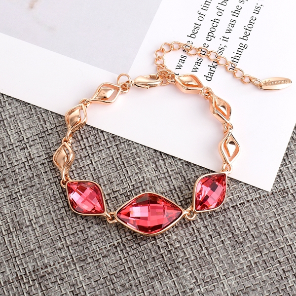 Picture of Purchase Rose Gold Plated Artificial Crystal Fashion Bracelet Exclusive Online