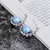 Picture of Swarovski Element Pearl Blue Dangle Earrings with Easy Return