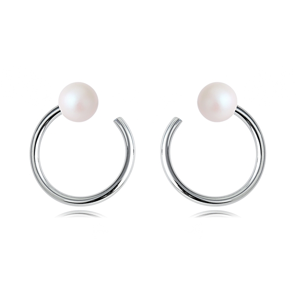 Picture of Low Cost Platinum Plated Fashion Stud Earrings with Beautiful Craftmanship