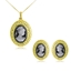 Show details for Featured Black Zinc Alloy Necklace and Earring Set with Full Guarantee
