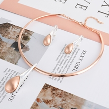 Show details for Nickel Free Rose Gold Plated Zinc Alloy Necklace and Earring Set with No-Risk Refund