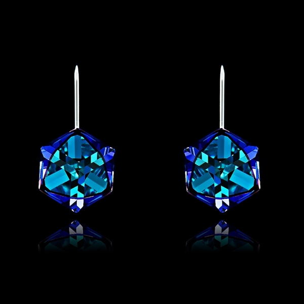 Picture of Good  Geometric Platinum Plated Drop & Dangle