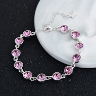Show details for Cheap Platinum Plated Purple Fashion Bracelet From Reliable Factory
