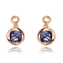 Show details for Sparkling Zinc-Alloy Purple Drop & Dangle