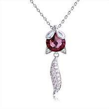Show details for Great Value Platinum Plated Swarovski Element Pendant Necklace with Member Discount