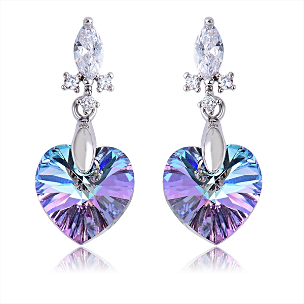 Picture of Fashion Platinum Plated Dangle Earrings with No-Risk Refund