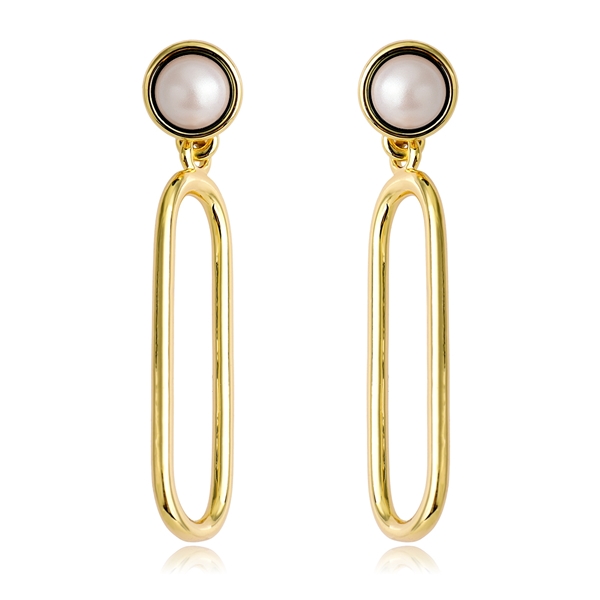 Nickel Free Gold Plated Artificial Pearl Dangle Earrings from Certified ...