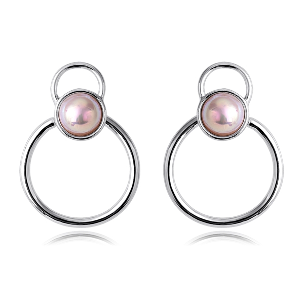 Picture of Zinc Alloy Pink Dangle Earrings with Full Guarantee