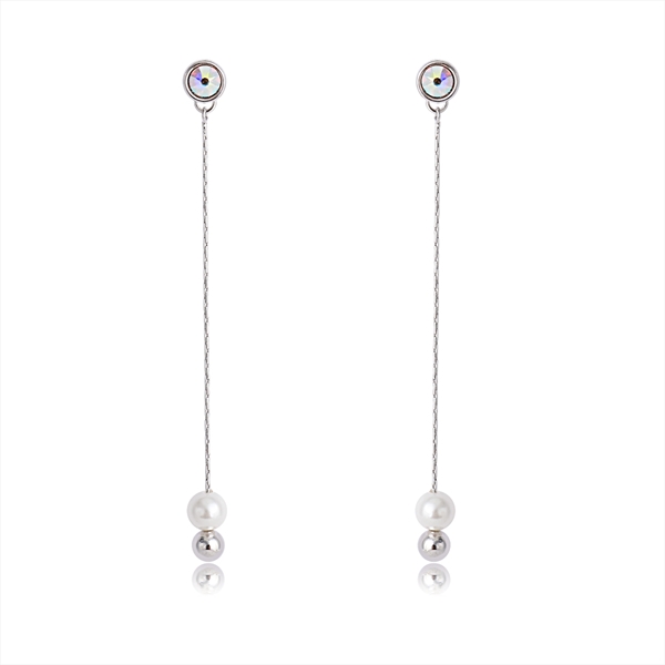 Picture of Delicate Artificial Pearl Zinc Alloy Dangle Earrings