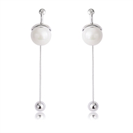 Picture of Low Price Platinum Plated Artificial Pearl Dangle Earrings from Trust-worthy Supplier