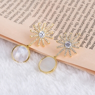 Show details for Copper or Brass Cubic Zirconia Dangle Earrings at Super Low Price