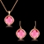 Picture of Low Cost Platinum Plated Artificial Crystal Necklace and Earring Set with Low Cost