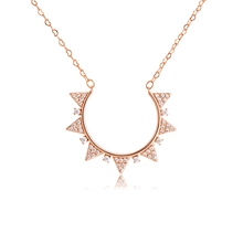 Show details for Delicate Cubic Zirconia Pendant Necklace Factory Direct Supply