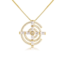 Show details for Distinctive White Gold Plated Pendant Necklace of Original Design