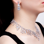Picture of Need-Now Green Cubic Zirconia Necklace and Earring Set from Editor Picks