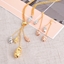 Show details for Casual Gold Plated Necklace and Earring Set with Fast Shipping
