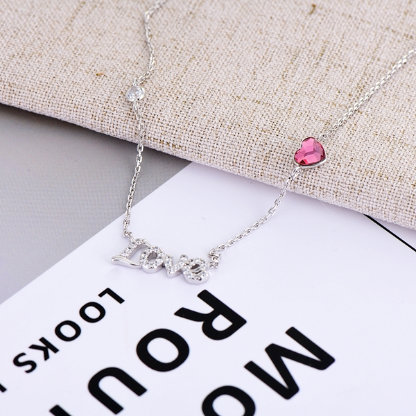 Picture of Trendy Platinum Plated Red Pendant Necklace with No-Risk Refund