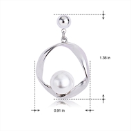 Picture of Trendy Gold Plated Artificial Pearl Dangle Earrings with No-Risk Refund
