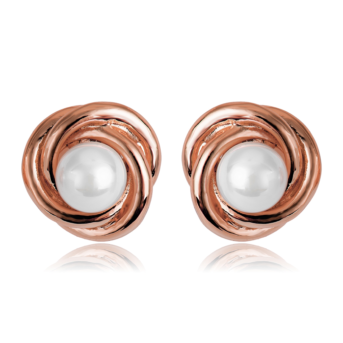 Unique Artificial Pearl White Stud Earrings