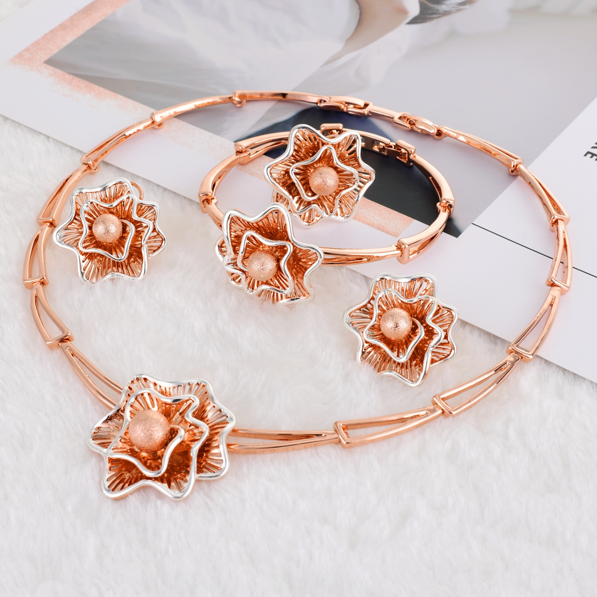 Great Value Gold Plated Zinc Alloy 4 Piece Jewelry Set with Full Guarantee