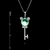 Picture of Featured Green Platinum Plated Pendant Necklace with Full Guarantee