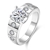 Picture of New Cubic Zirconia Platinum Plated Fashion Ring