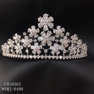 Show details for Designer Platinum Plated Cubic Zirconia Crown with No-Risk Return