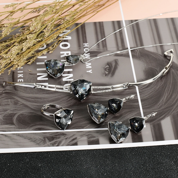 Picture of Charming Black Swarovski Element 4 Piece Jewelry Set As a Gift