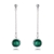 Picture of Brand New Green Platinum Plated Dangle Earrings with Full Guarantee